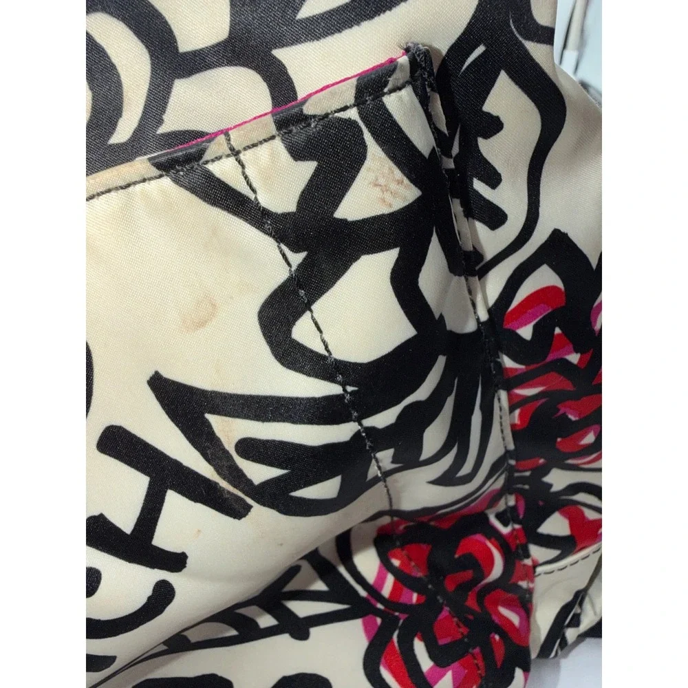 Coach Poppy Graffiti Floral Messenger Bag F16915 Crossbody Red Black Cream